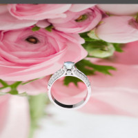 side view of moonstone ring