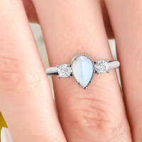 moonstone and diamond ring