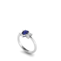 white gold sapphire and diamond engagement ring