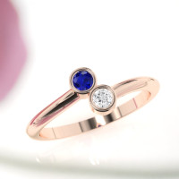 Rose gold sapphire ring
