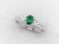 white gold emerald engagement ring