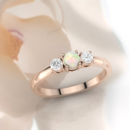 opal diamond ring side view
