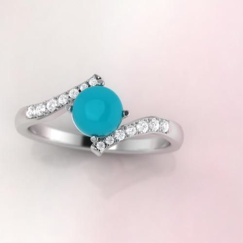unique turquoise and diamond ring jewelry by Ireland top jewelry brand Ascheron