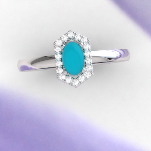 white gold turquoise ring