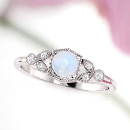 moonstone ring with diamonds