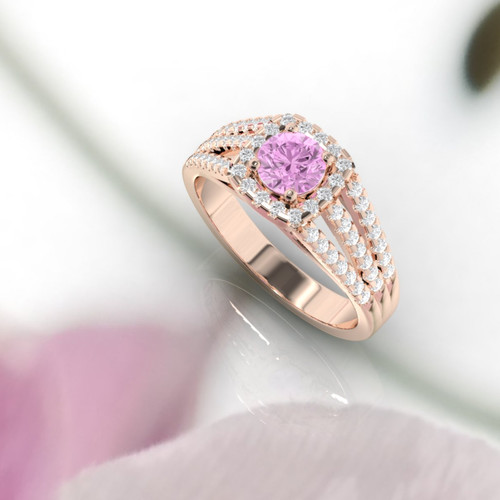 pink sapphire ring, crafted in rose gold