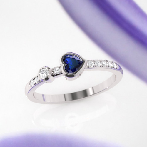 sapphire heart ring