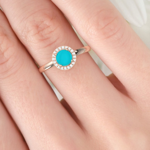 turquoise ring on model