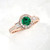 Emerald ring. Engagement ring. Diamond and emerald ring.