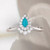 Turquoise Engagement ring. Wishbone diamond ring. Rose gold pear shape turquoise ring. Available in 14K, 18K rose, yellow and white gold.