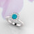Diamond and turquoise engagement ring. Turquoise and diamond ring. Available in 14K / 18K yellow, rose, white or platinum.