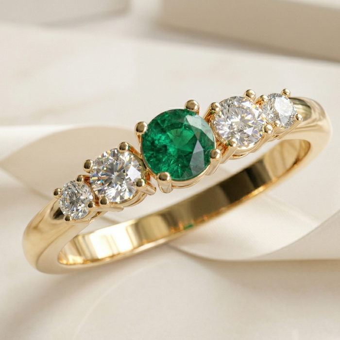 emerald and diamond ring