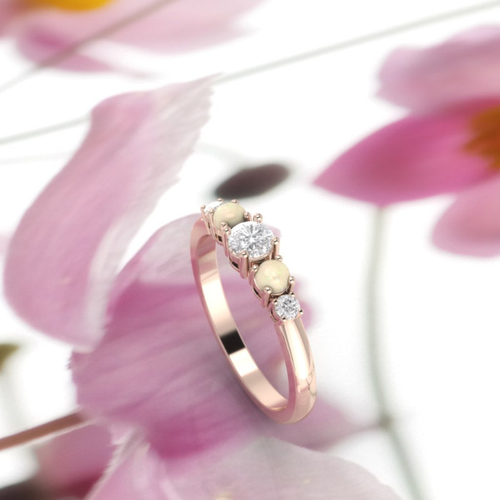 rose gold opal ring