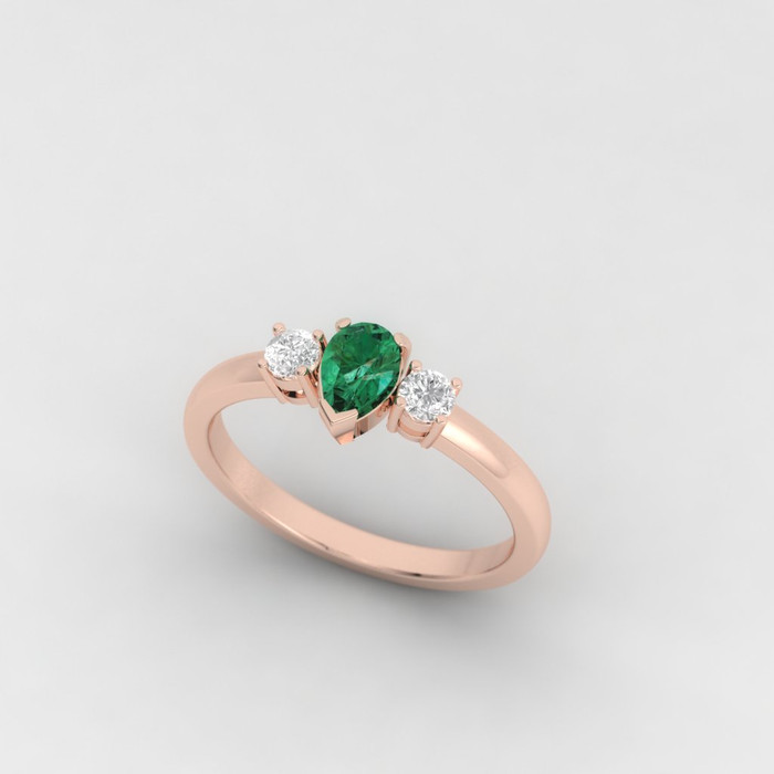 rose gold emerald ring