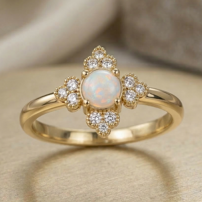 Opal engagement ring