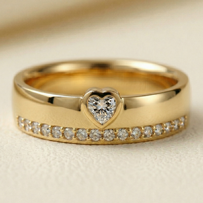men's diamond heart wedding