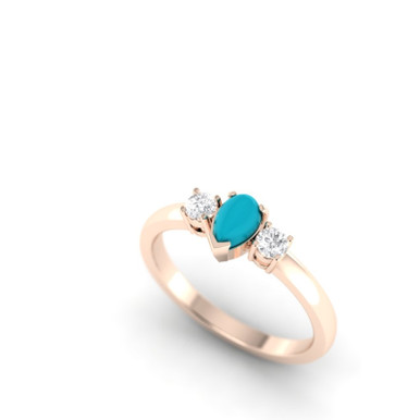 Turquoise And Diamond Engagement Ring Diamond Ring Pear Shape Turquoise 14k 18k Or Platinum