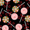 Christmas Lollipops - Black - Holiday Cheer - Fabric - Kanvas - Benartex