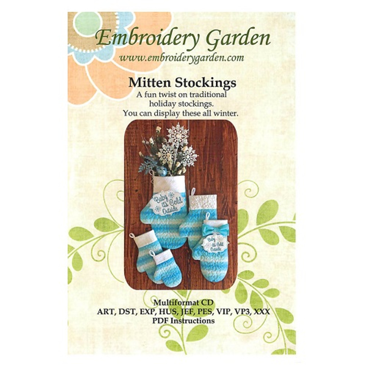 Mitten Stockings - In The Hoop - Embroidery Garden - CD