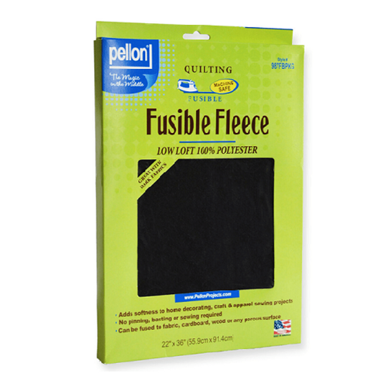 Fusible Fleece - Black - Pellon - 22" X 36"