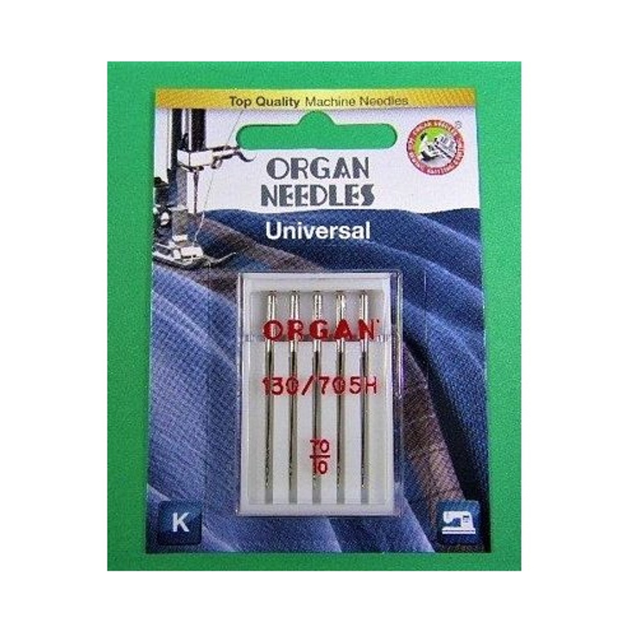 Needle Organ Universal 70/10
For general purpose use on tightly woven materials, linen, suede, etc.
5 Needles per card