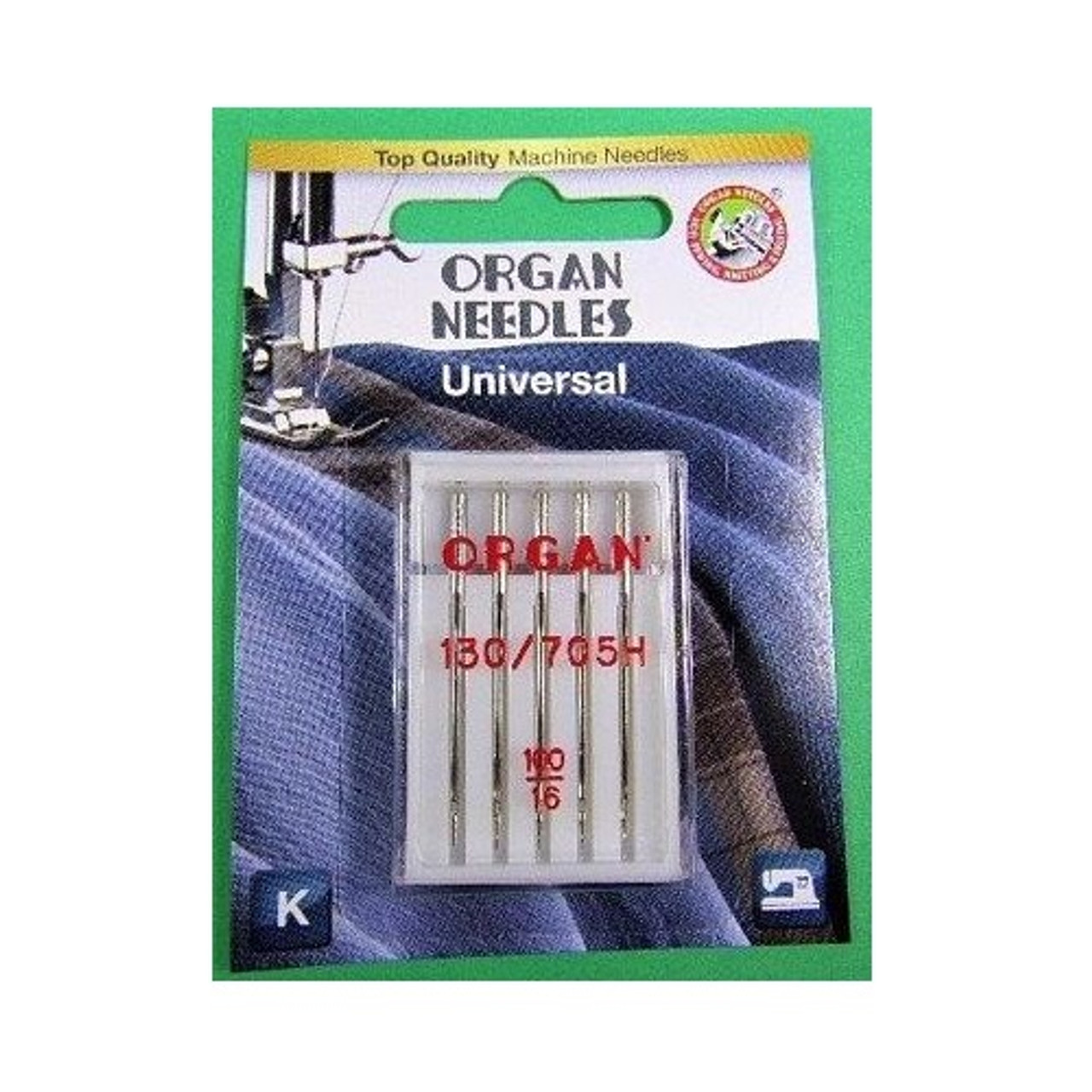 Universal 100/16 - Needles - Organ
For general purpose use on tightly woven materials, linen, suede, etc.
5 Needles per card