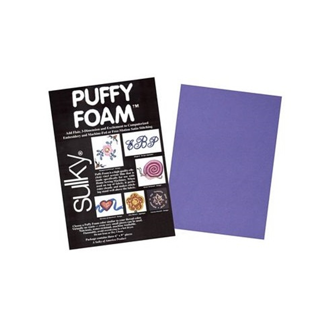 Purple - Puffy Foam - Sulky
2mm
 9.25 inches x 6.25 inches
 3 Sheets per Pack