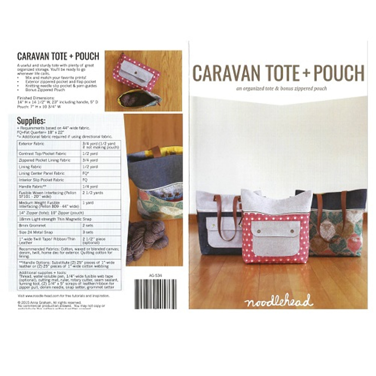 Caravan Tote and Pouch - Noodlehead - Pattern