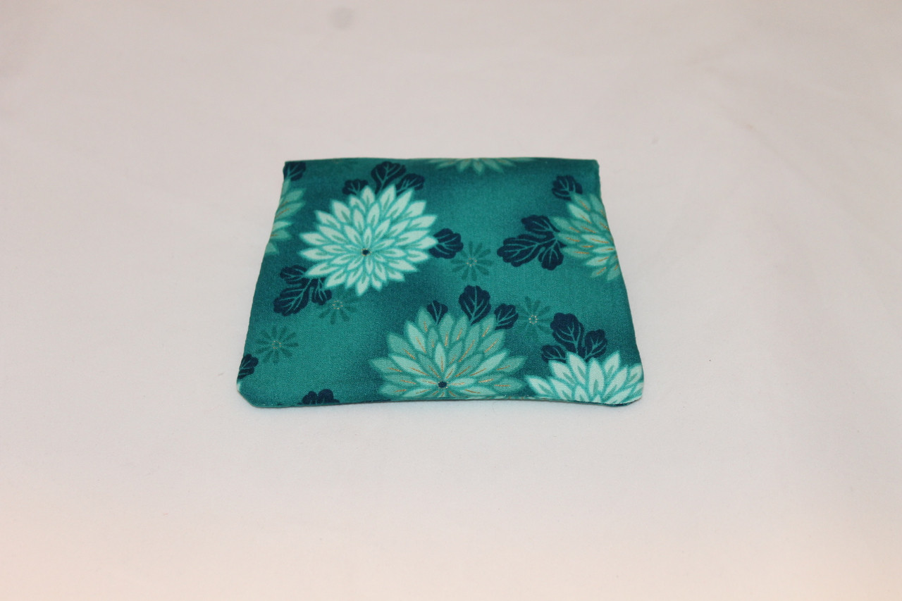 Credit Card / ID Wallet - Teal Flowers 13