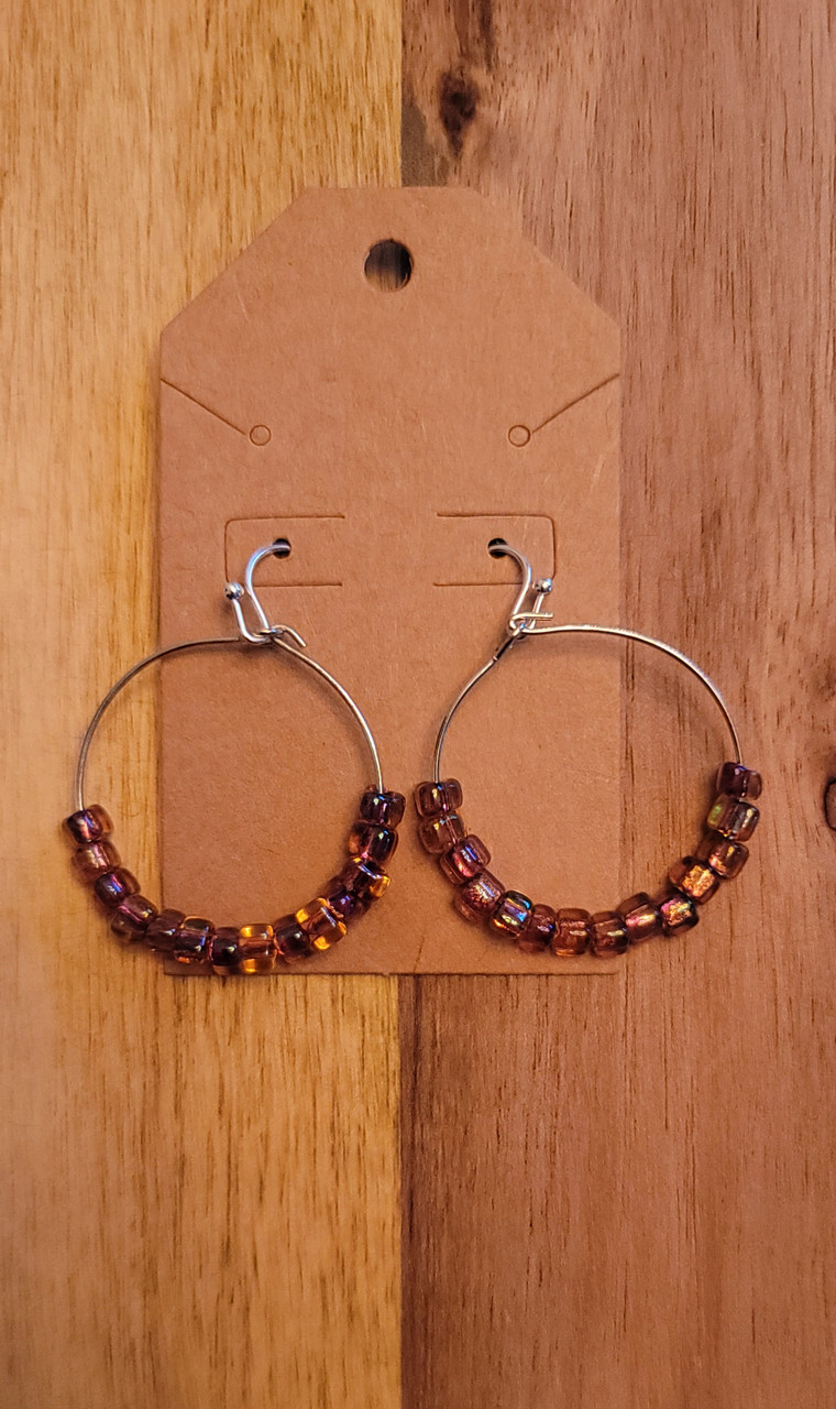 Earrings, Topaz, Amethyst, Glass, Bead, Jewelry, Gift, Handcrafted