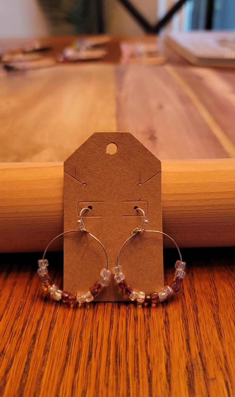 Topaz/Amethyst/Crystal Iris -  Glass Beads - Nickel Free - Earrings