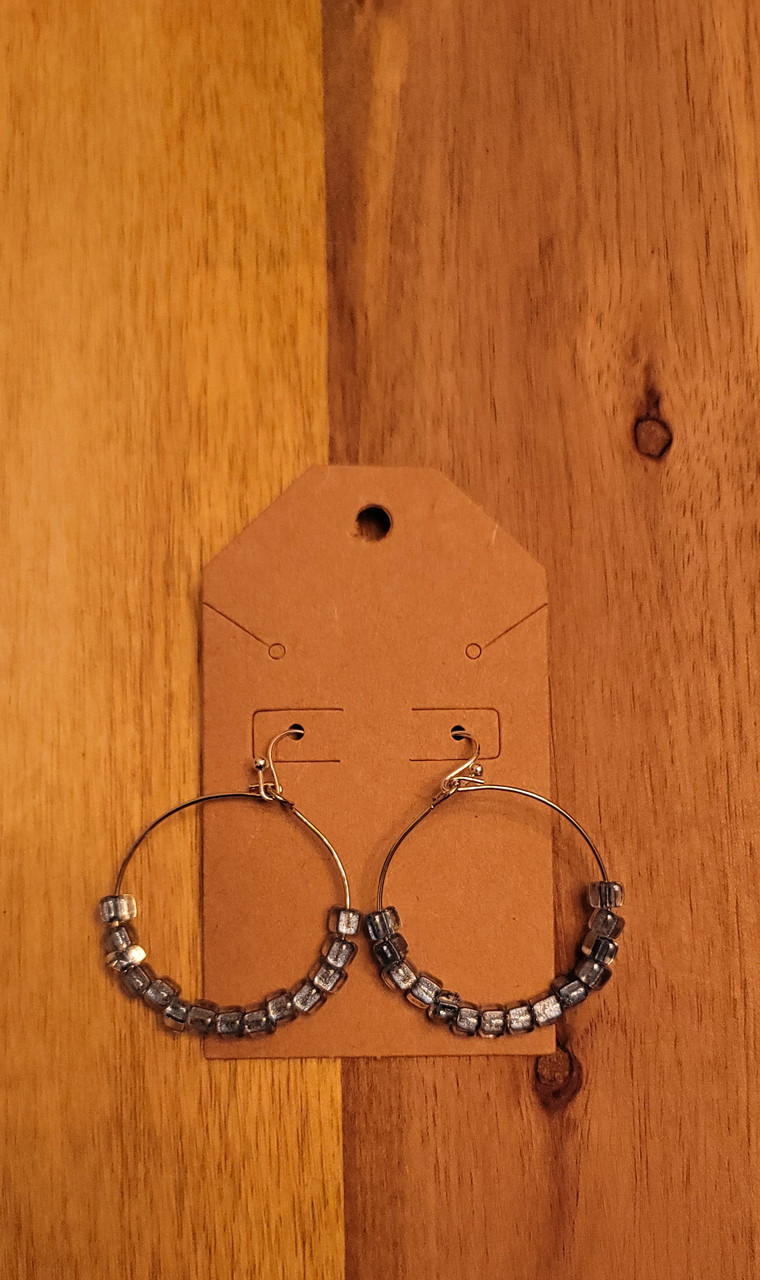Clear/Aqua -  Glass Beads - Nickel Free - Earrings