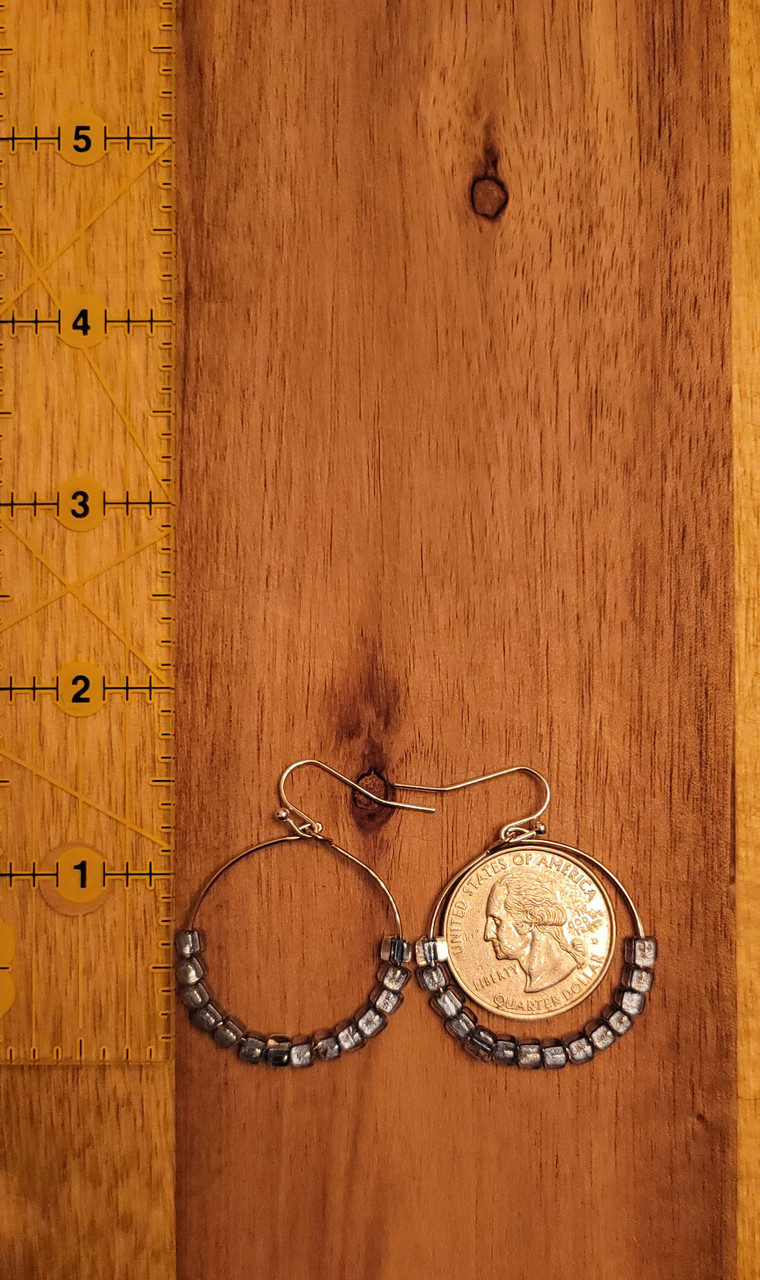 Aqua/Clear -  Glass Beads - Nickel Free - Earrings