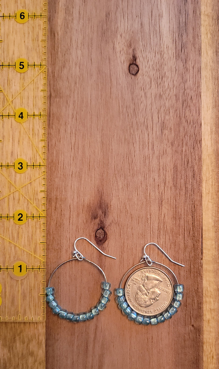 Mint Green/Clear -  Glass Beads - Nickel Free - Earrings