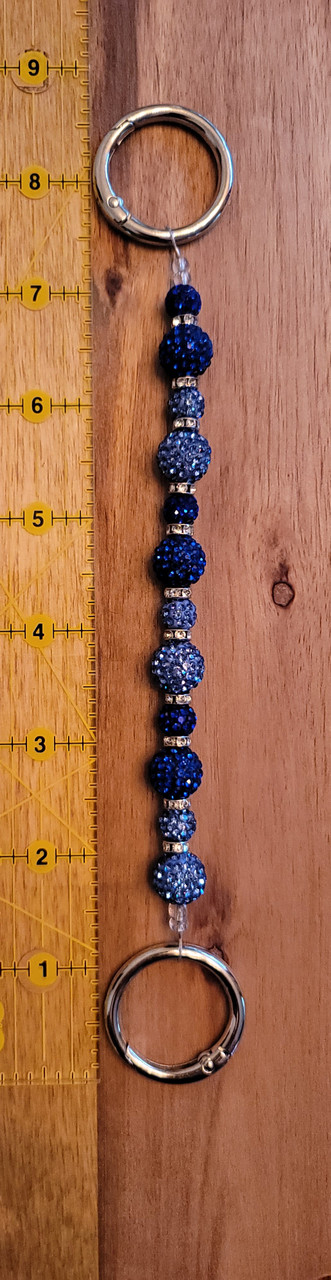 Dark Blue and Light Blue - Rhinestone Beads - Purse Jewelry 