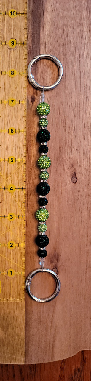 Dark Green and Light Green - Rhinestone Beads - Purse Jewelry 