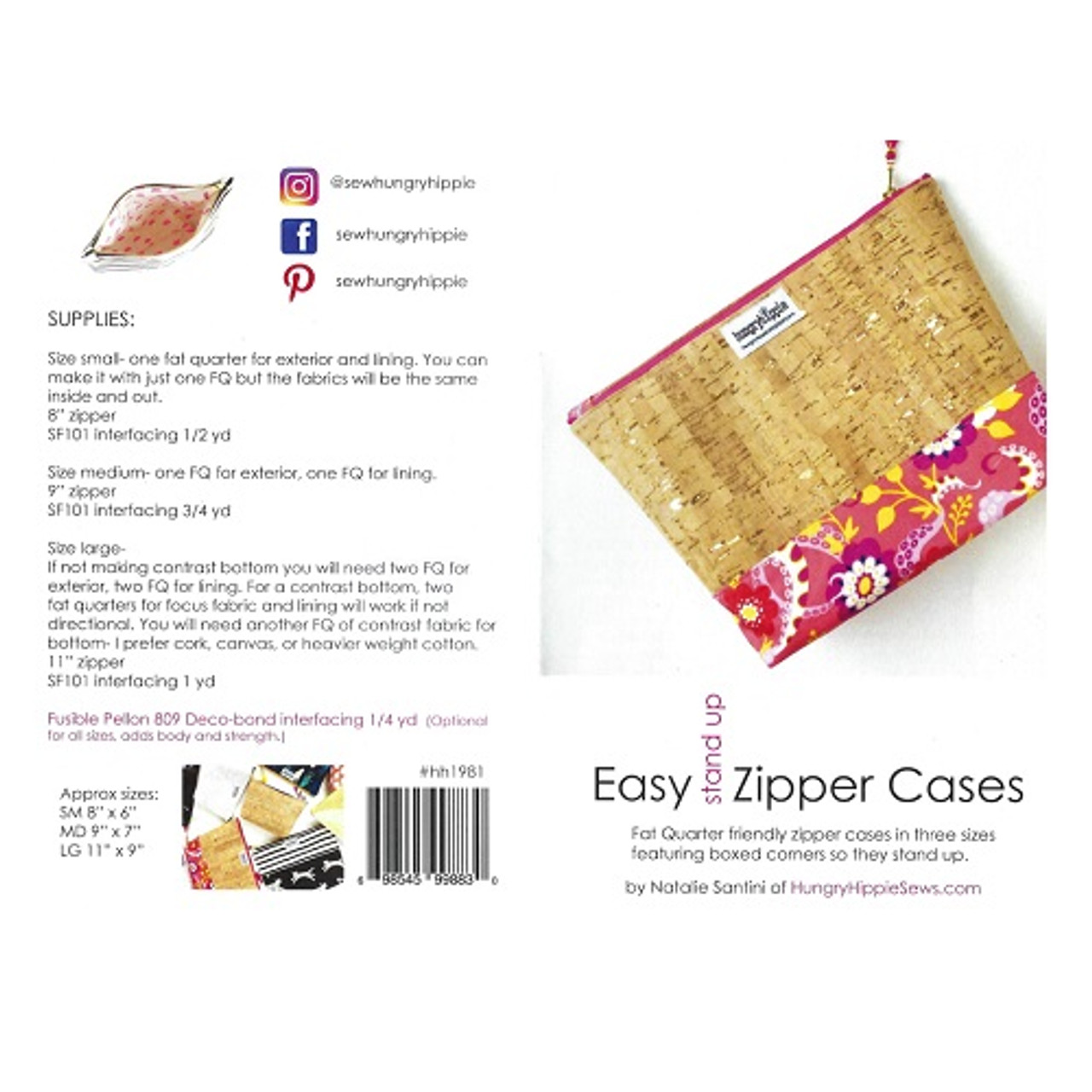 Easy Stand Up Zipper Cases - Sew Hungry Hippie - Pattern