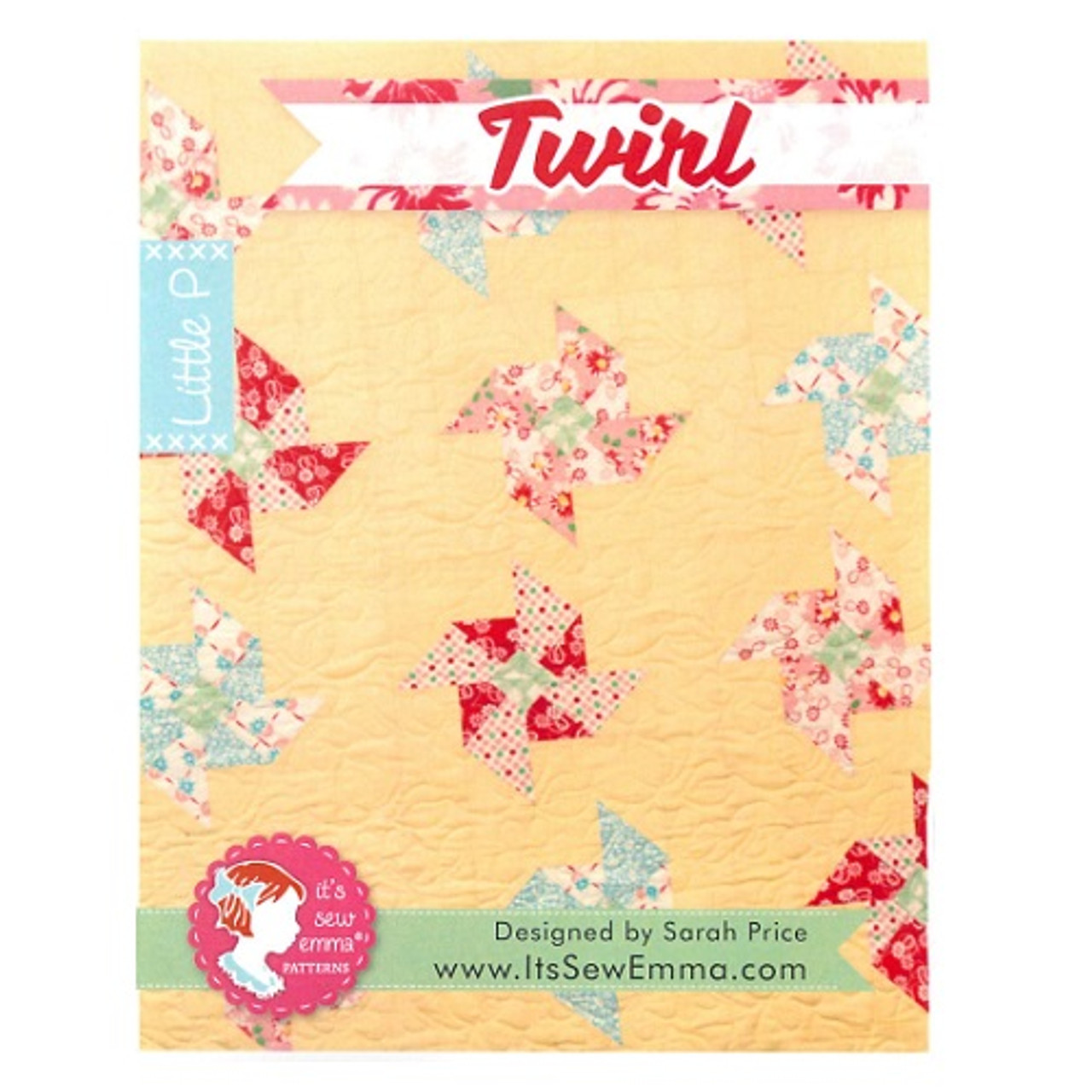 Twirl - Little P Quilt - It's Sew Emma - Pattern
The Twirl quilt from the Little P series will make you dizzy with delight.
By using six fat quarters, an accent fabric and a background fabric, you can whip up this darling crib quilt in virtually no time.
Great for beginners or to make a quick gift.