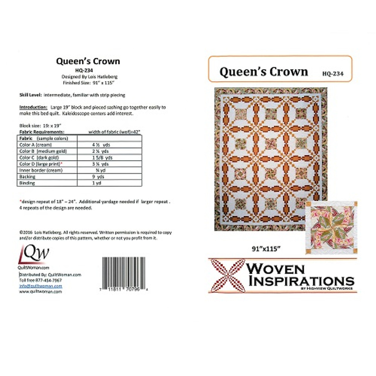 Queen's Crown - Quilt Woman - Pattern