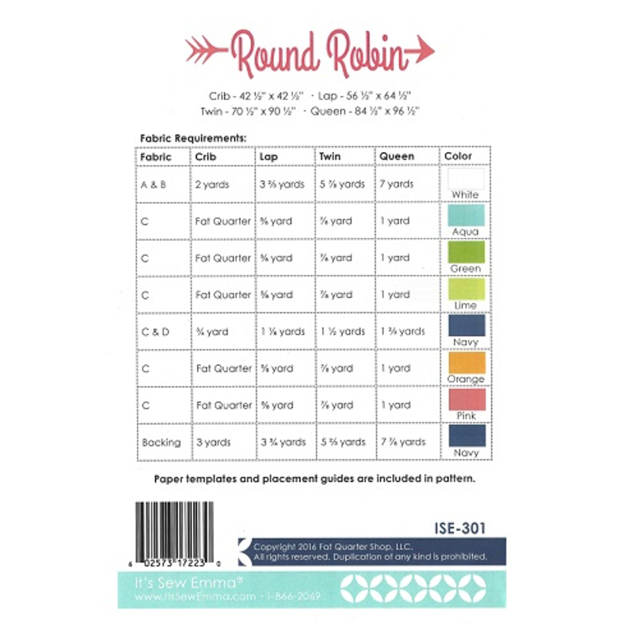 Round Robin - It's Sew Emma - Pattern