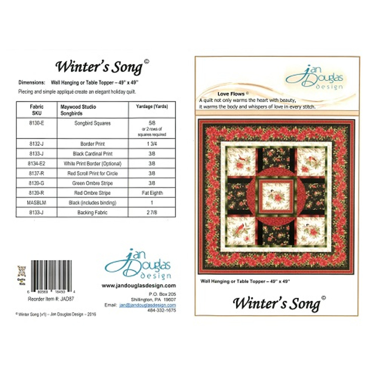 Winter's Song - Jan Douglas Design - Pattern