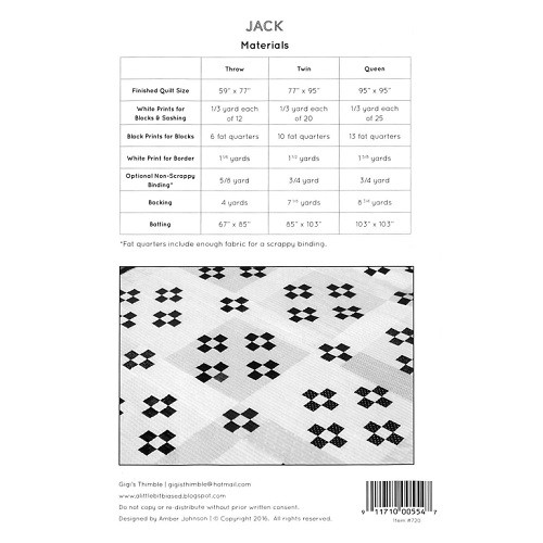 Jack - Gigi's Thimble - Pattern