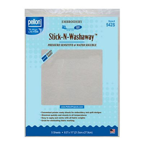 Stick-N-Washaway Sheets - Pellon - 8.5" x 11" - 5 pack