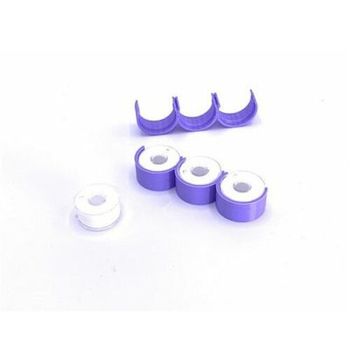 Lilac - Bobbin Clips for Class 15 Bobbins - Purple Hobbies LLC
No more tangled bobbin threads!
Designed especially for Class 15 bobbins.
Each bobbin clip holds 3 bobbins.
Bobbins not included.