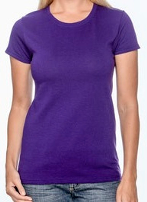 Large - Ladies - Purple - Gildan - Custom T-shirt