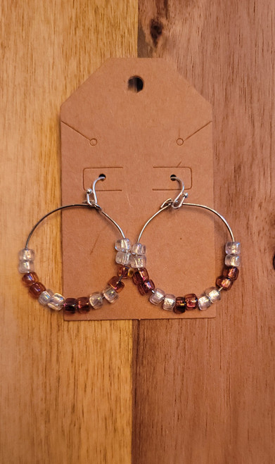 Topaz/Amethyst/Crystal Iris -  Glass Beads - Nickel Free - Earrings