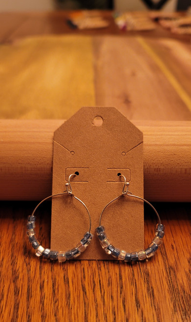Clear/Aqua/Crystal Iris -  Glass Beads - Nickel Free - Earrings