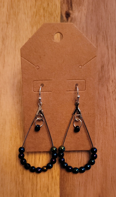 Dark Multi Color -  Glass Beads - Nickel Free - Earrings - 004
