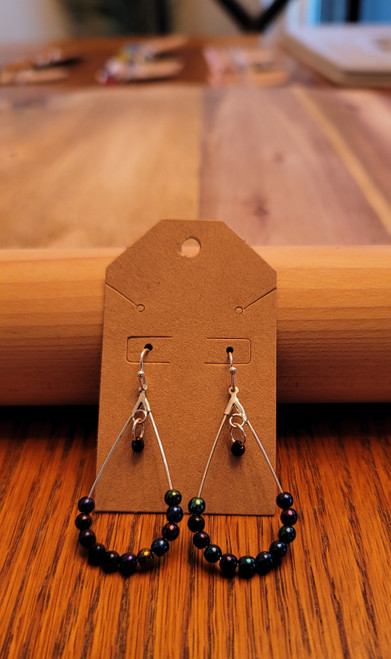 Dark Multi Color -  Glass Beads - Nickel Free - Earrings - 004