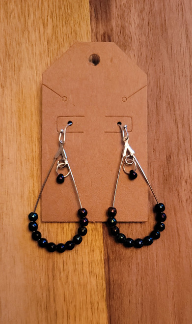 Dark Multi Color -  Glass Beads - Nickel Free - Earrings - 002